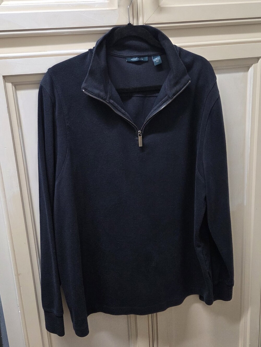 Perry Ellis Men's Navy Blue Half-Zip Collar Knit Sweater Size XL